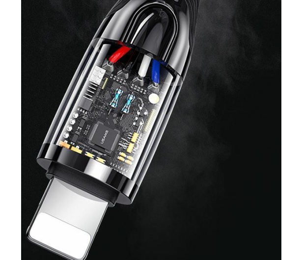 USAMS Kabel pleciony C/Lightning Smart Power-off 20W 1,2m czarny - 1568998 - zdjęcie 8